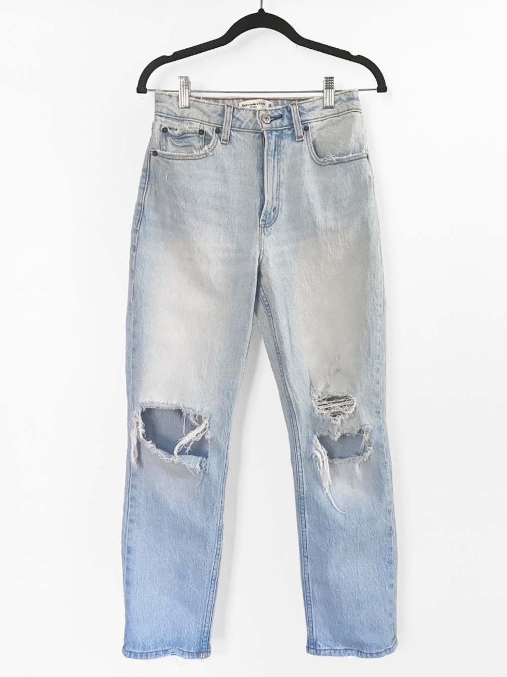 Abercrombie & Fitch The Mom High Rise Distressed Jeans